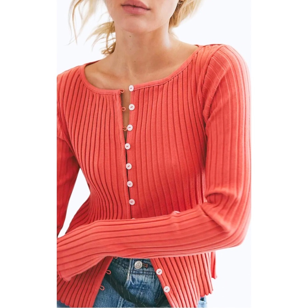 Free People Tilly Ribbed L/S Button Up - Picture 14 of 15